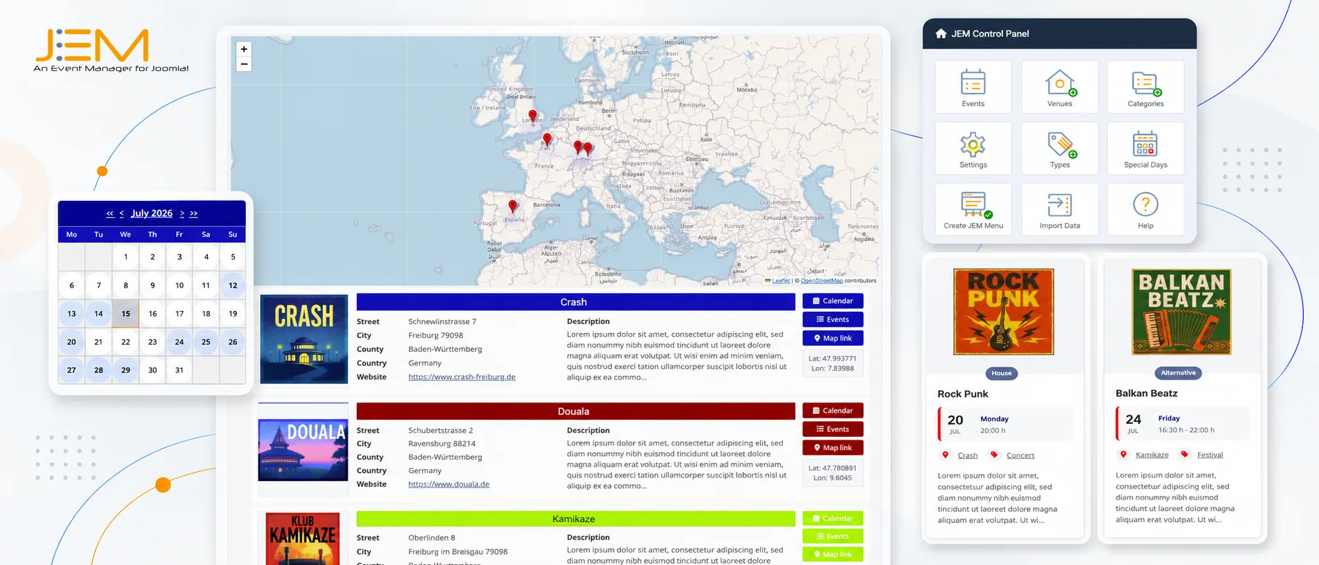 JEM event management extension for Joomla 5 and Joomla 6